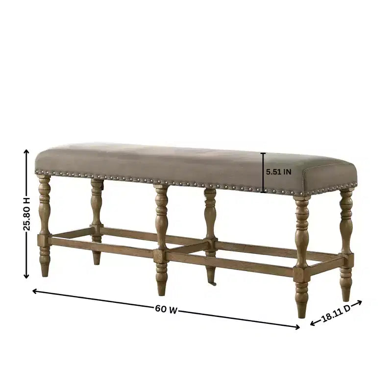 Banc de rangement capitonné avec garniture cloutée – Banc d'appoint pour entrée ou chambre à coucher