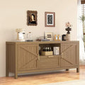 Garvee Farmhouse TV Stand for Up to 65 Inch TV, Entertainment Center with Door,Large Storage,Adjustable Shelf for Living Room/Bedroom