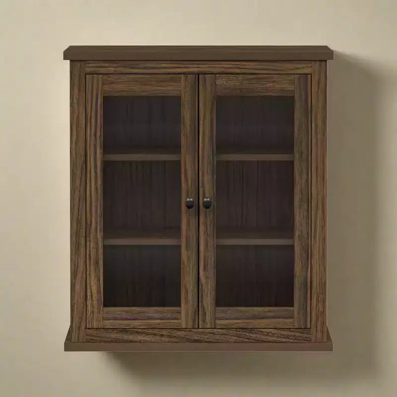Teamson Home Donovan Removable Two-Door Wall Cabinet with Adjustable Shelves, Walnut