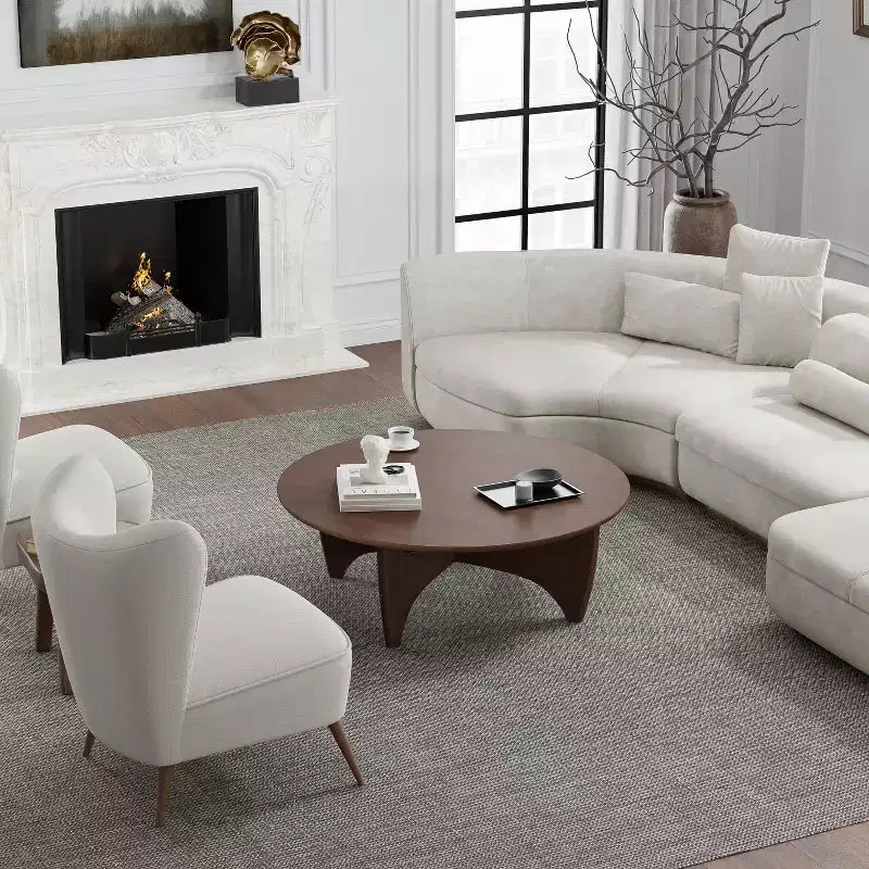 Table basse en bois massif avec finition grain naturel – Table basse de salon moderne