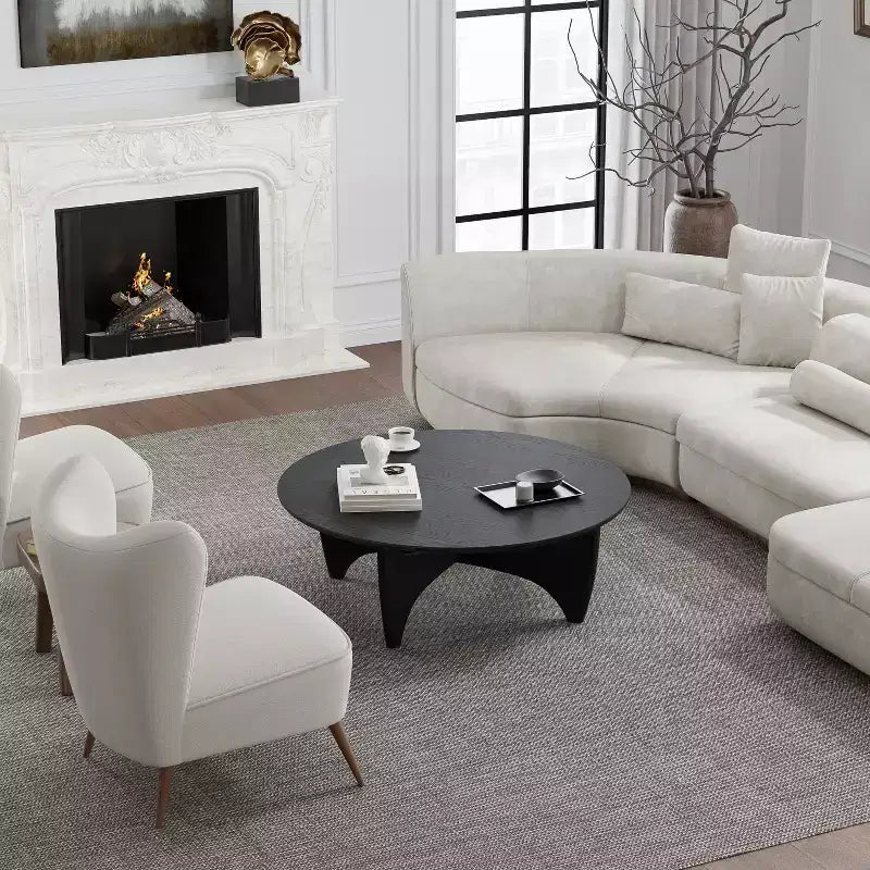Table basse en bois massif avec finition grain naturel – Table basse de salon moderne