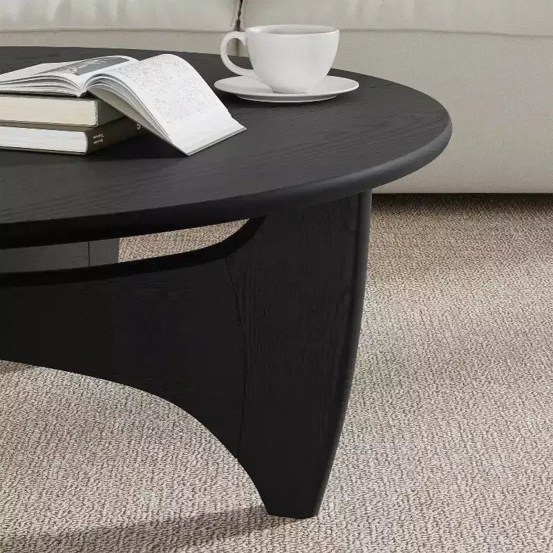 Table basse en bois massif avec finition grain naturel – Table basse de salon moderne