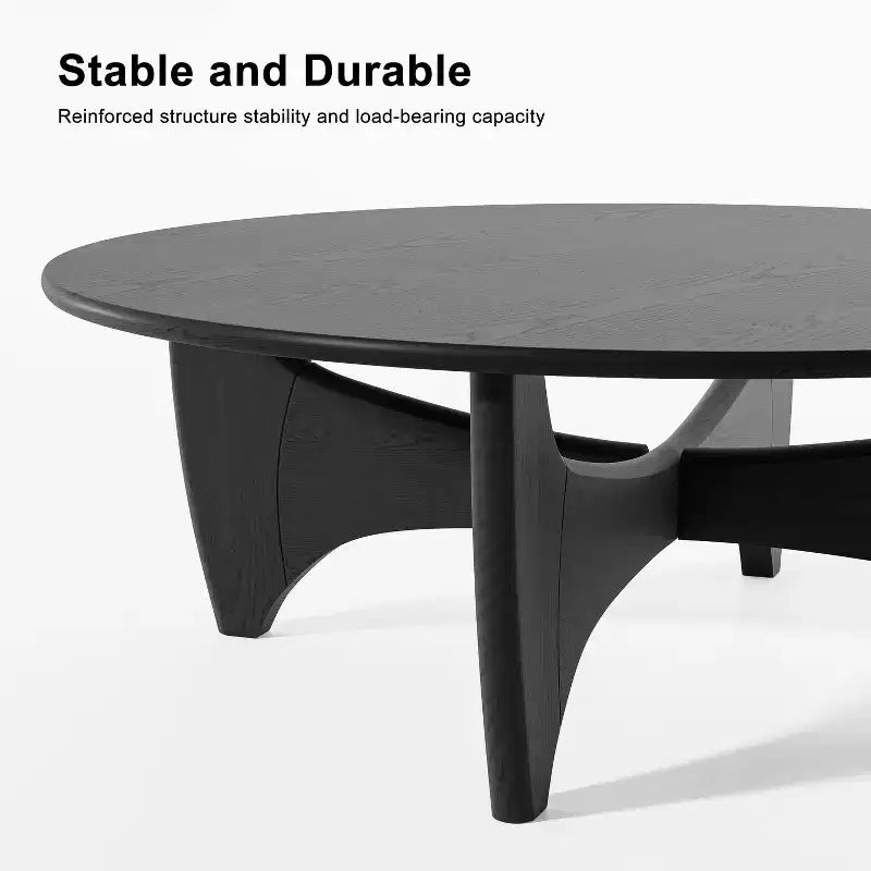 Table basse en bois massif avec finition grain naturel – Table basse de salon moderne