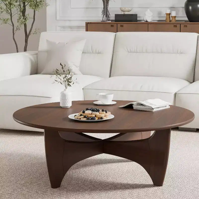 Table basse en bois massif avec finition grain naturel – Table basse de salon moderne