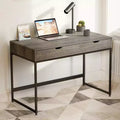 Bestier 43 inch Computer Desk with 2 Drawers, Small Writing Table with Metal Frame for Home Office