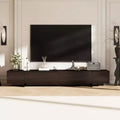 Famapy Brown Long TV Cabinet Woodgrain Finish 4 Drawers Storage