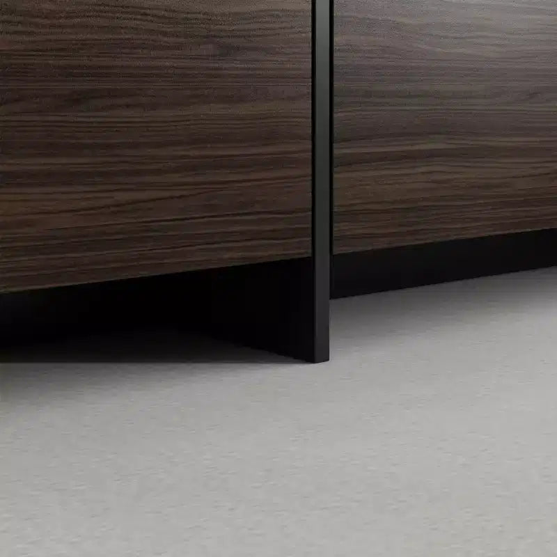 Meuble TV bas marron aspect grain de bois 4 tiroirs de rangement