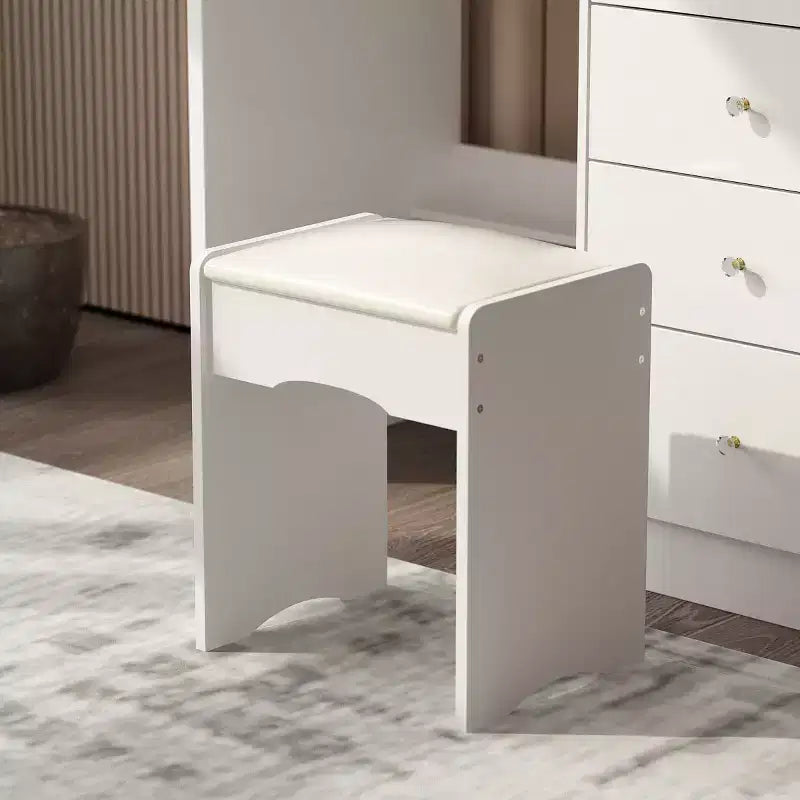 Coiffeuse miroir de 99,06 cm avec tabouret et tiroirs de rangement