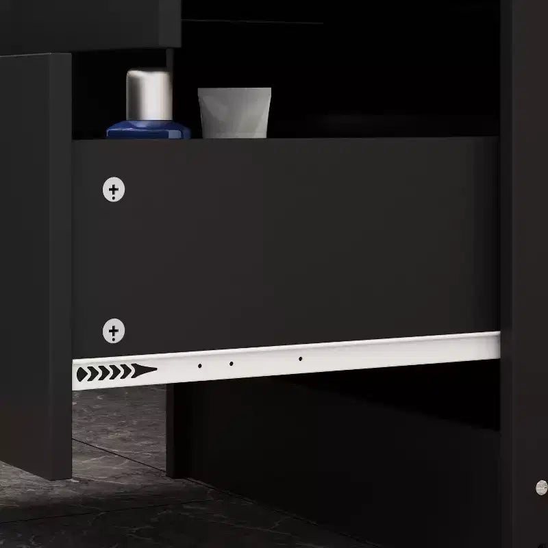 Coiffeuse miroir de 99,06 cm avec tabouret et tiroirs de rangement