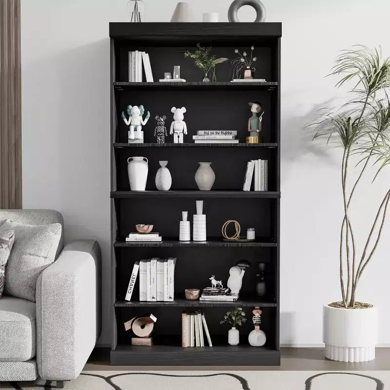 Meuble d'appoint en bois 31x31x16 avec étagère réglable Meuble de rangement sans porte Noir