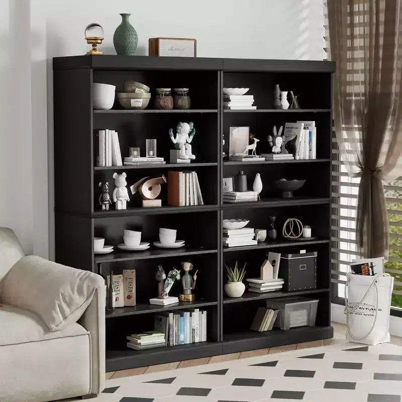 Meuble d'appoint en bois 31x31x16 avec étagère réglable Meuble de rangement sans porte Noir