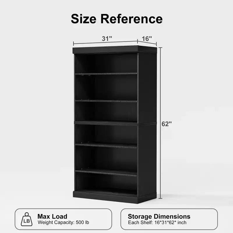 Meuble d'appoint en bois 31x31x16 avec étagère réglable Meuble de rangement sans porte Noir