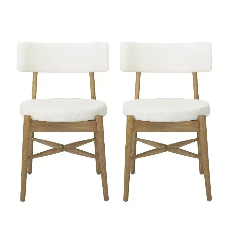 Christopher Knight Home Lumen Modern Rubberwood Linen Blend Upholstered Dining Chairs (Set of 2)