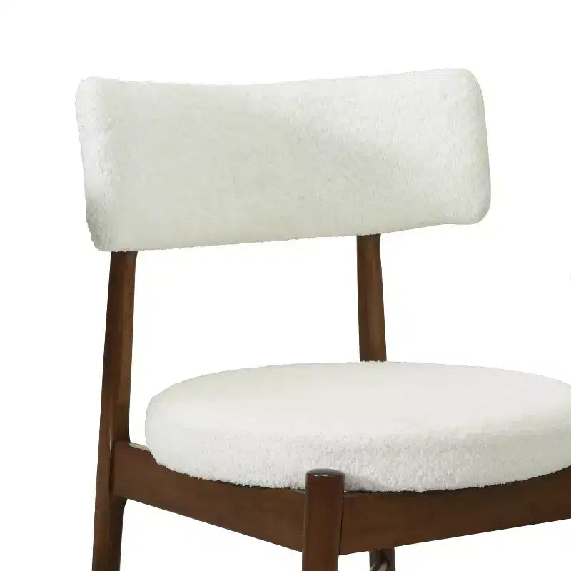 Chaises de salle à manger modernes en hévéa et tissu mélangé (lot de 2)