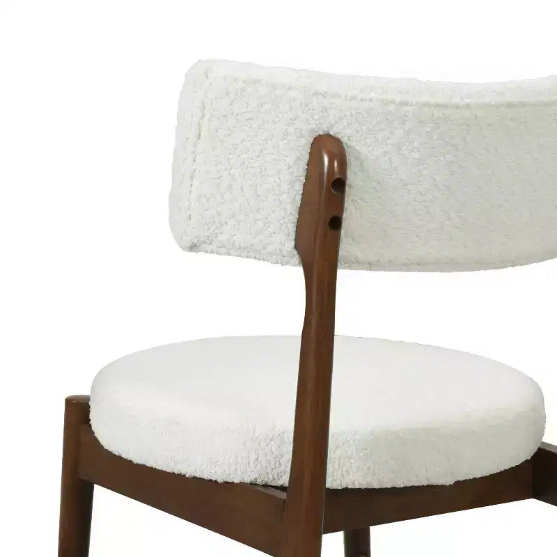 Chaises de salle à manger modernes en hévéa et tissu mélangé (lot de 2)