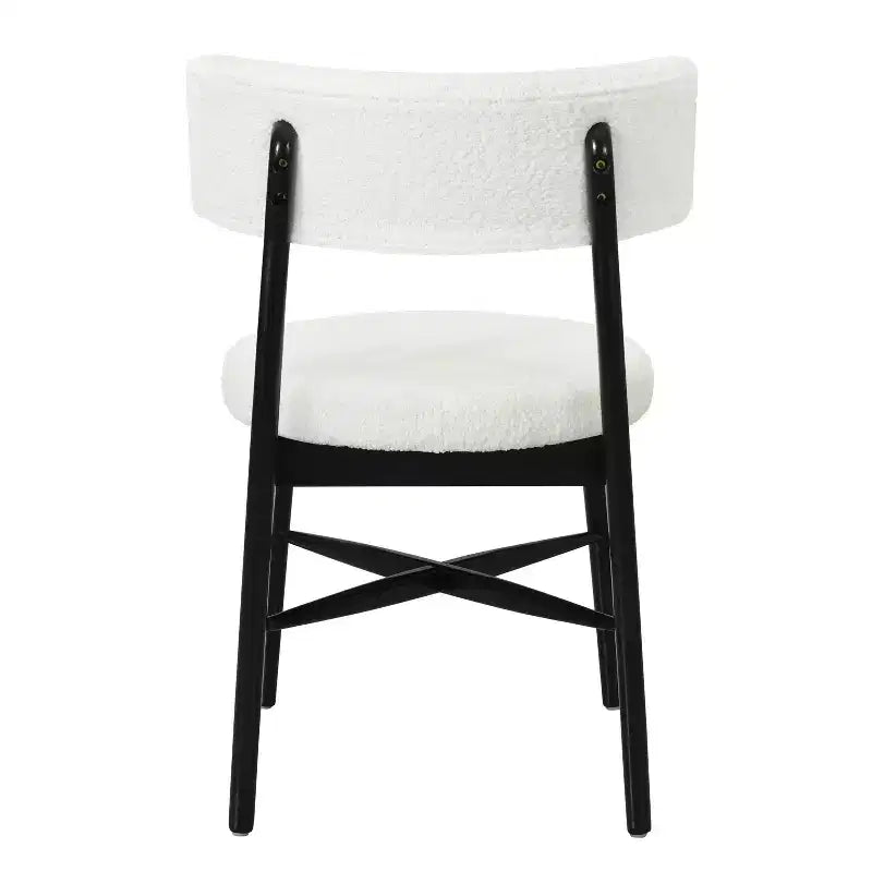 Modern Rubberwood Linen Blend Upholstered Dining Chairs (of 2)