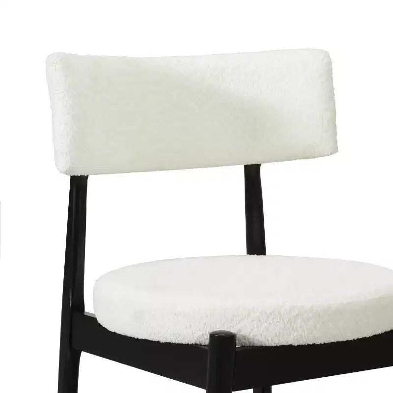 Chaises de salle à manger modernes en hévéa et tissu mélangé (lot de 2)