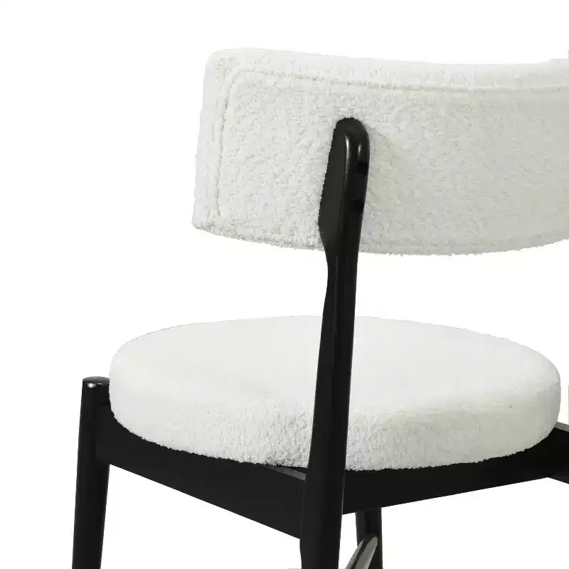 Chaises de salle à manger modernes en hévéa et tissu mélangé (lot de 2)