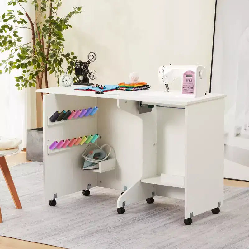 Erommy folding Table with Storage Shelf