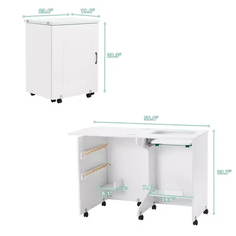 Table à manger pliante avec étagère de rangement – Table portable peu encombrante pour la maison et le bureau
