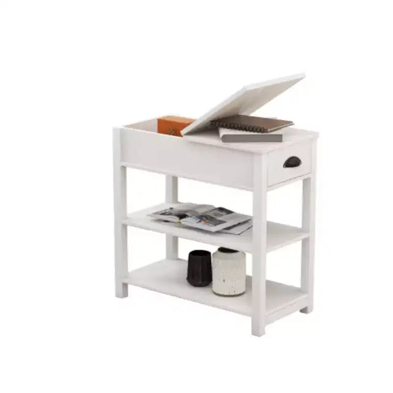 Table avec tiroirs et étagère inférieure à abattant pour le rangement
