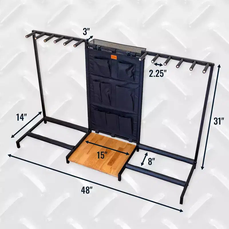 Rack à guitares 10 places noir – Support de sol autoportant pour guitares acoustiques et électriques