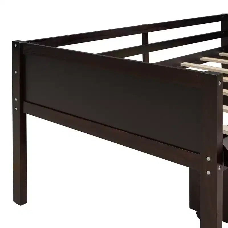 78.5Lx79.2'W Lit Mezzanine pour Lit Simple Design Moderne en Bois avec Deux Rangement