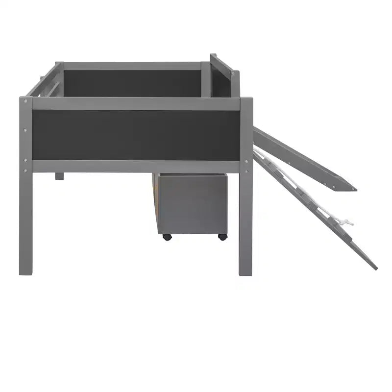 78.5Lx79.2'W Lit Mezzanine pour Lit Simple Design Moderne en Bois avec Deux Rangement