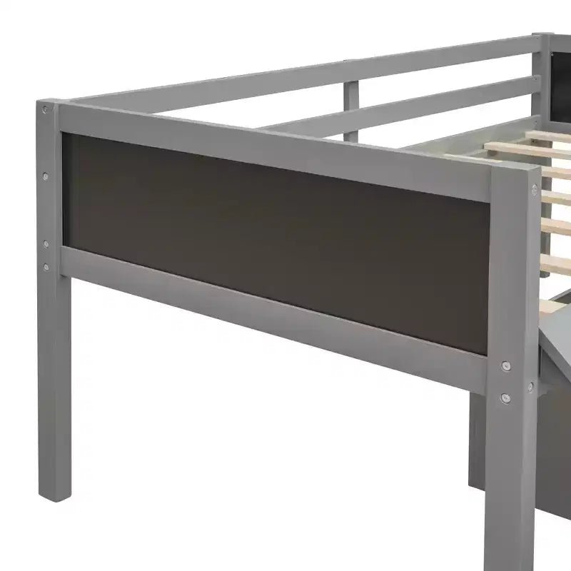 78.5Lx79.2'W Lit Mezzanine pour Lit Simple Design Moderne en Bois avec Deux Rangement