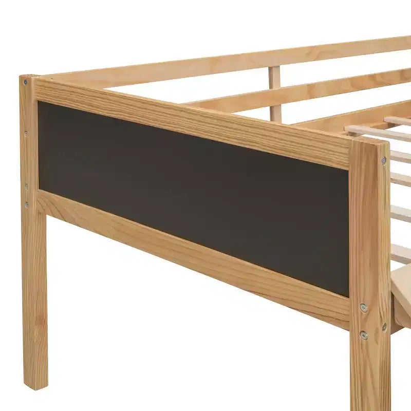 78.5Lx79.2'W Lit Mezzanine pour Lit Simple Design Moderne en Bois avec Deux Rangement