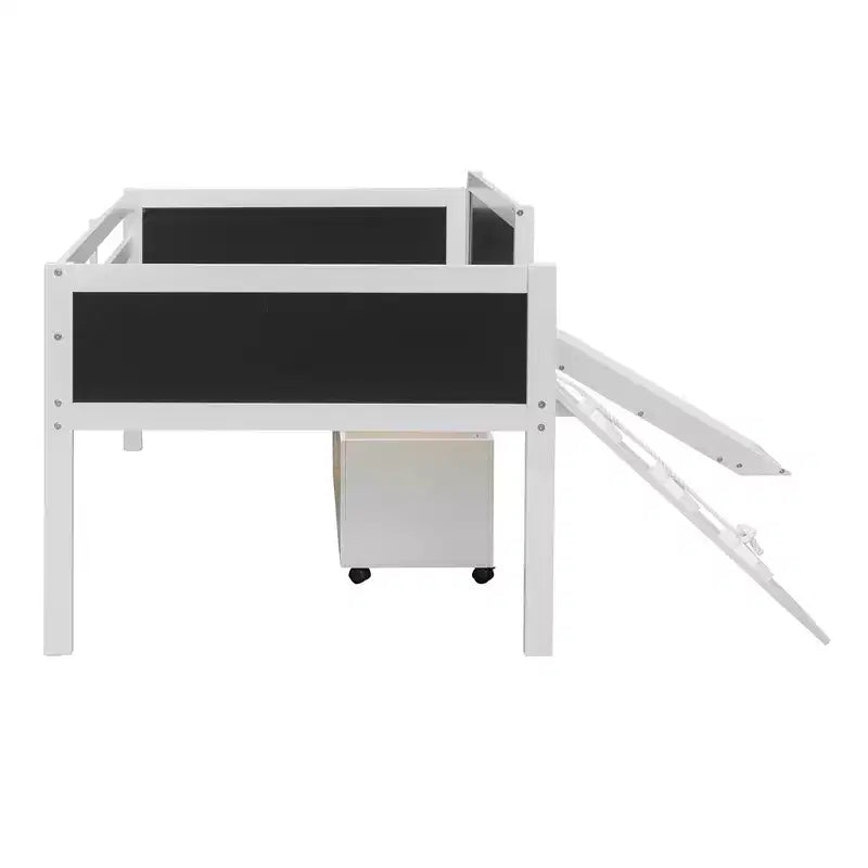 78.5Lx79.2'W Lit Mezzanine pour Lit Simple Design Moderne en Bois avec Deux Rangement