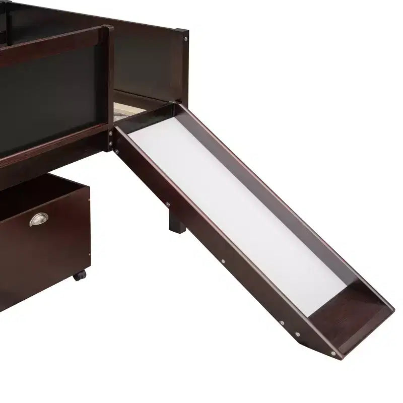 78.5Lx79.2'W Lit Mezzanine pour Lit Simple Design Moderne en Bois avec Deux Rangement