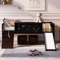 78.5Lx79.2'W Lit Mezzanine pour Lit Simple Design Moderne en Bois avec Deux Rangement