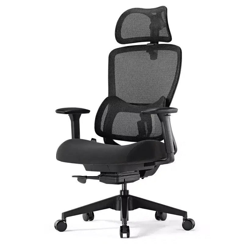 Chaise de bureau lombaire réglable avec support ergonomique et accoudoirs relevables