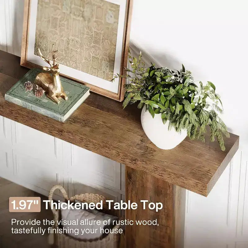 Console étroite en bois de 63 pouces