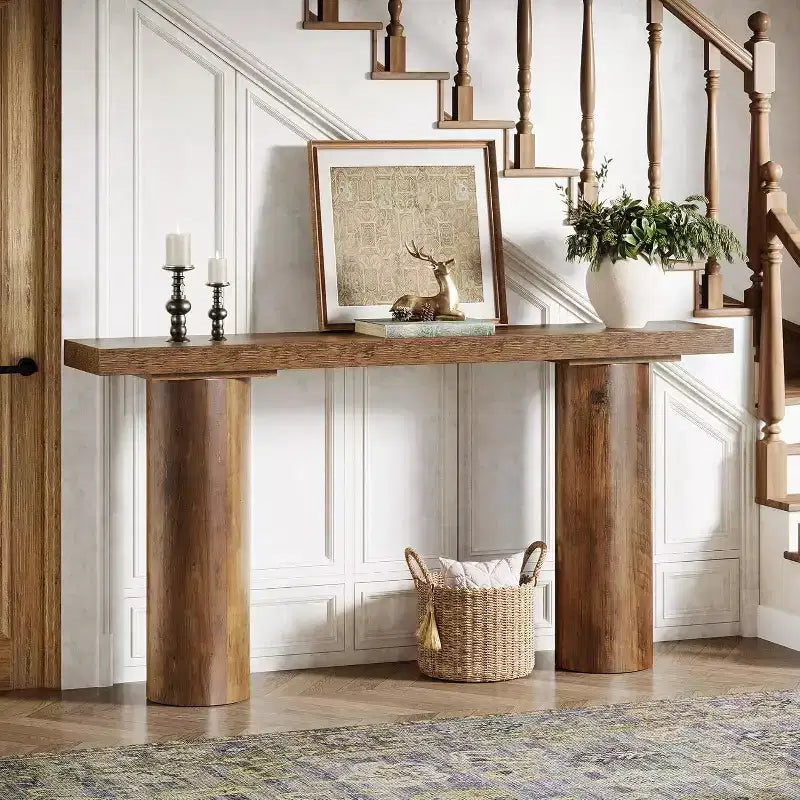 Console étroite en bois de 63 pouces