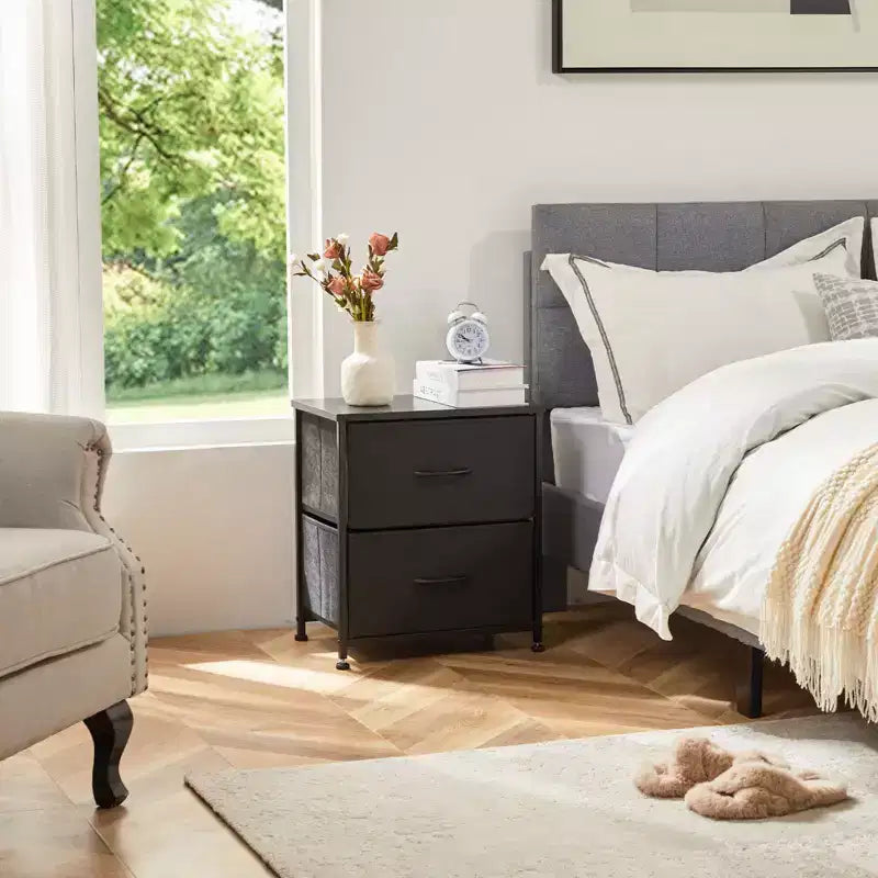 7-Drawer Storage Dresser: Metal Frame, Wood Top