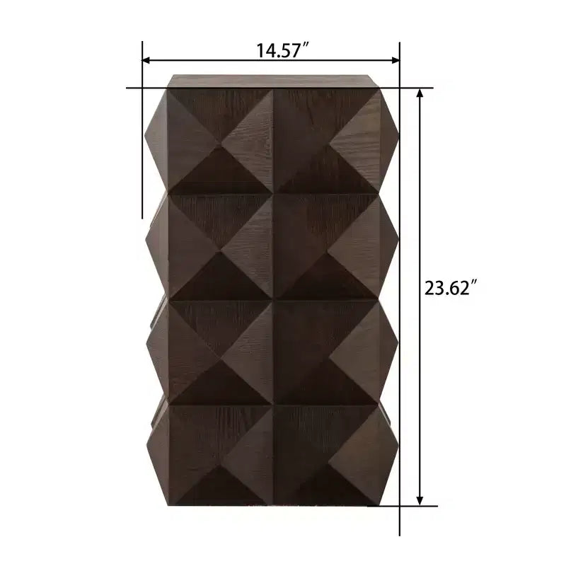 Table de chevet/bout de canapé de 12 po avec étagère de rangement – Table d'appoint polyvalente