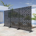 V-Shaped Triangle Pattern Black Galvanized Steel Screen | 183H x 120W x 4D cm