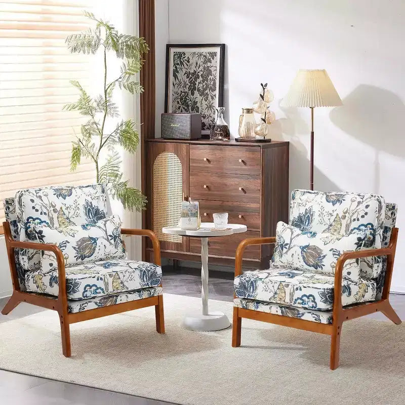 Fauteuil d'appoint en bois avec dossier haut, revêtement en similicuir et accoudoirs ergonomiques