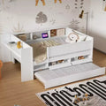 Twin Size Multi-Functional Daybed with Drawers and Trundle, Headboard Storage, Table & USB Charging Station  ModernLuxe