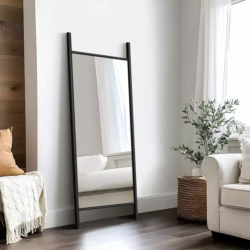 Wooden Rectangular Full-Length Mirror with Black Border 160x60x2cm