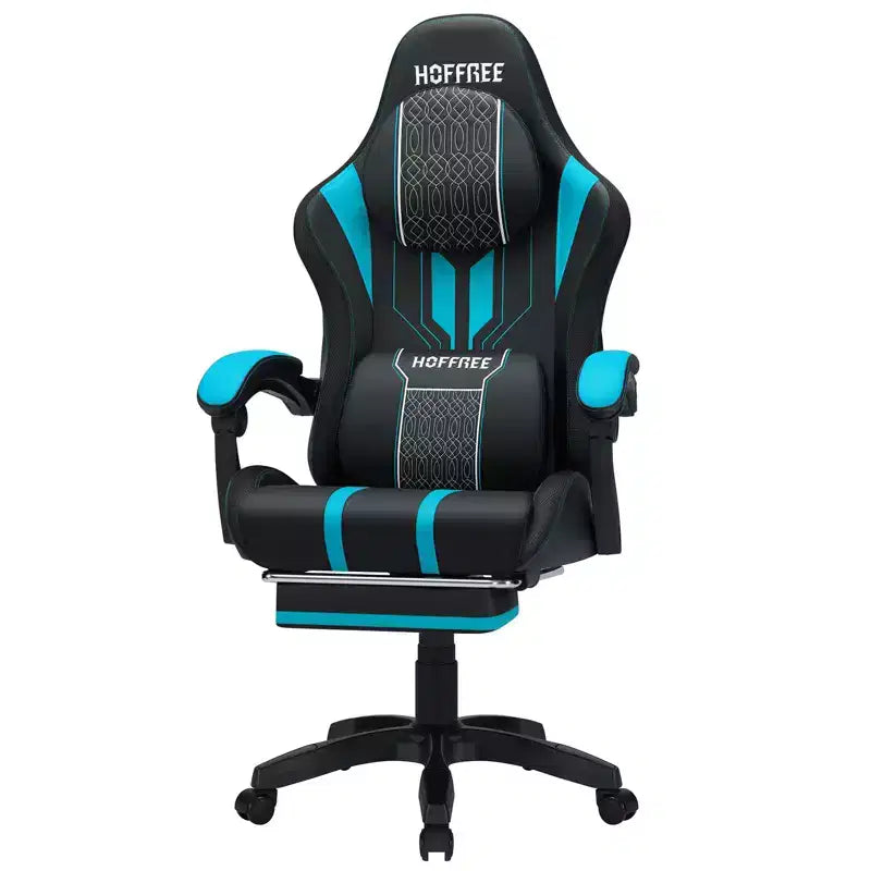 Chaise de bureau ergonomique avec repose-pieds, soutien lombaire réglable et dossier inclinable