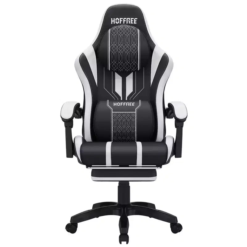 Chaise de bureau ergonomique avec repose-pieds, soutien lombaire réglable et dossier inclinable