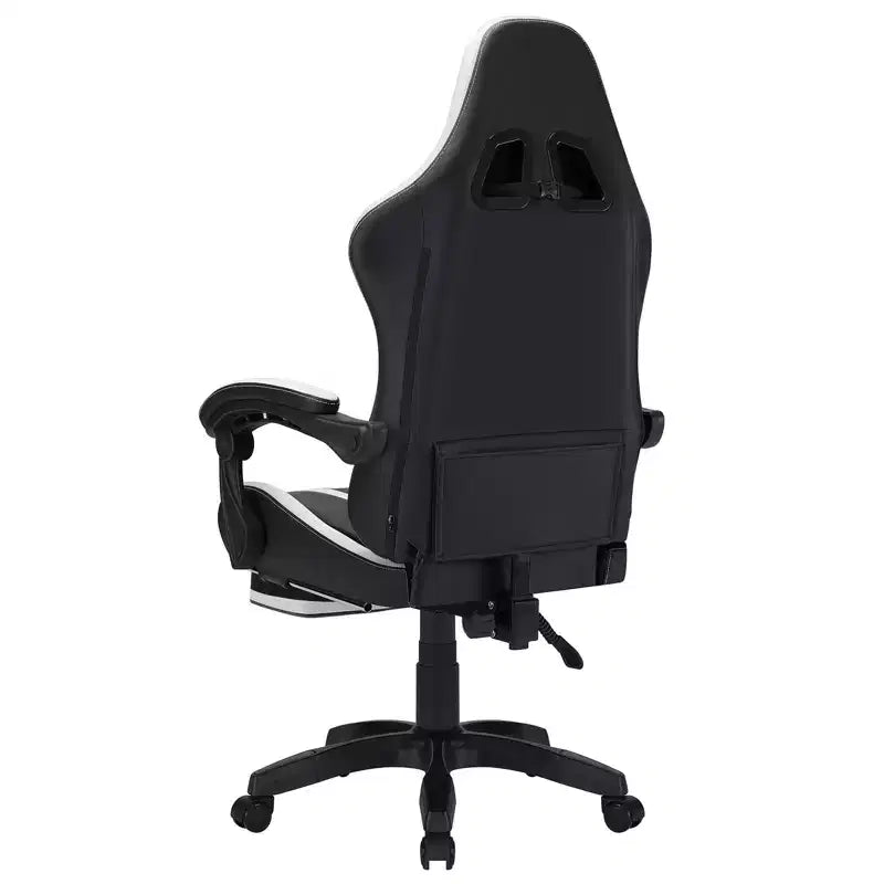 Chaise de bureau ergonomique avec repose-pieds, soutien lombaire réglable et dossier inclinable