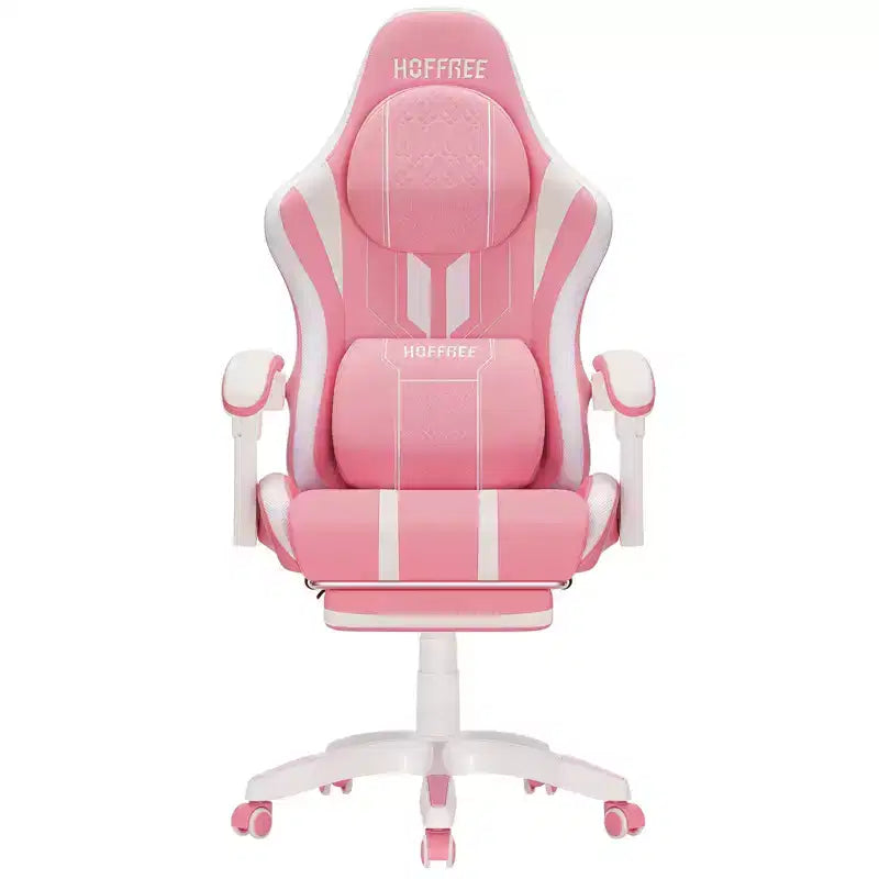 Chaise de bureau ergonomique avec repose-pieds, soutien lombaire réglable et dossier inclinable