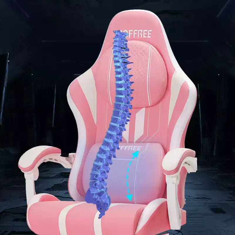 Chaise de bureau ergonomique avec repose-pieds, soutien lombaire réglable et dossier inclinable