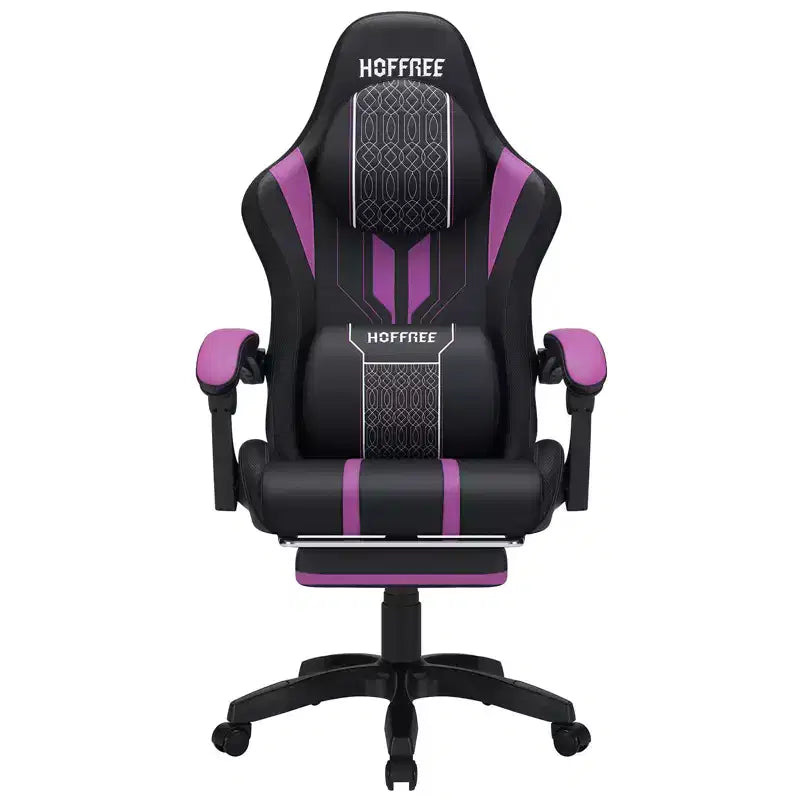 Chaise de bureau ergonomique avec repose-pieds, soutien lombaire réglable et dossier inclinable