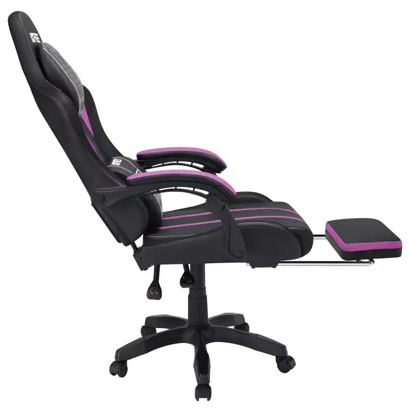Chaise de bureau ergonomique avec repose-pieds, soutien lombaire réglable et dossier inclinable