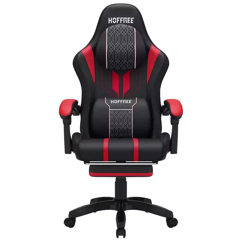 Chaise de bureau ergonomique avec repose-pieds, soutien lombaire réglable et dossier inclinable